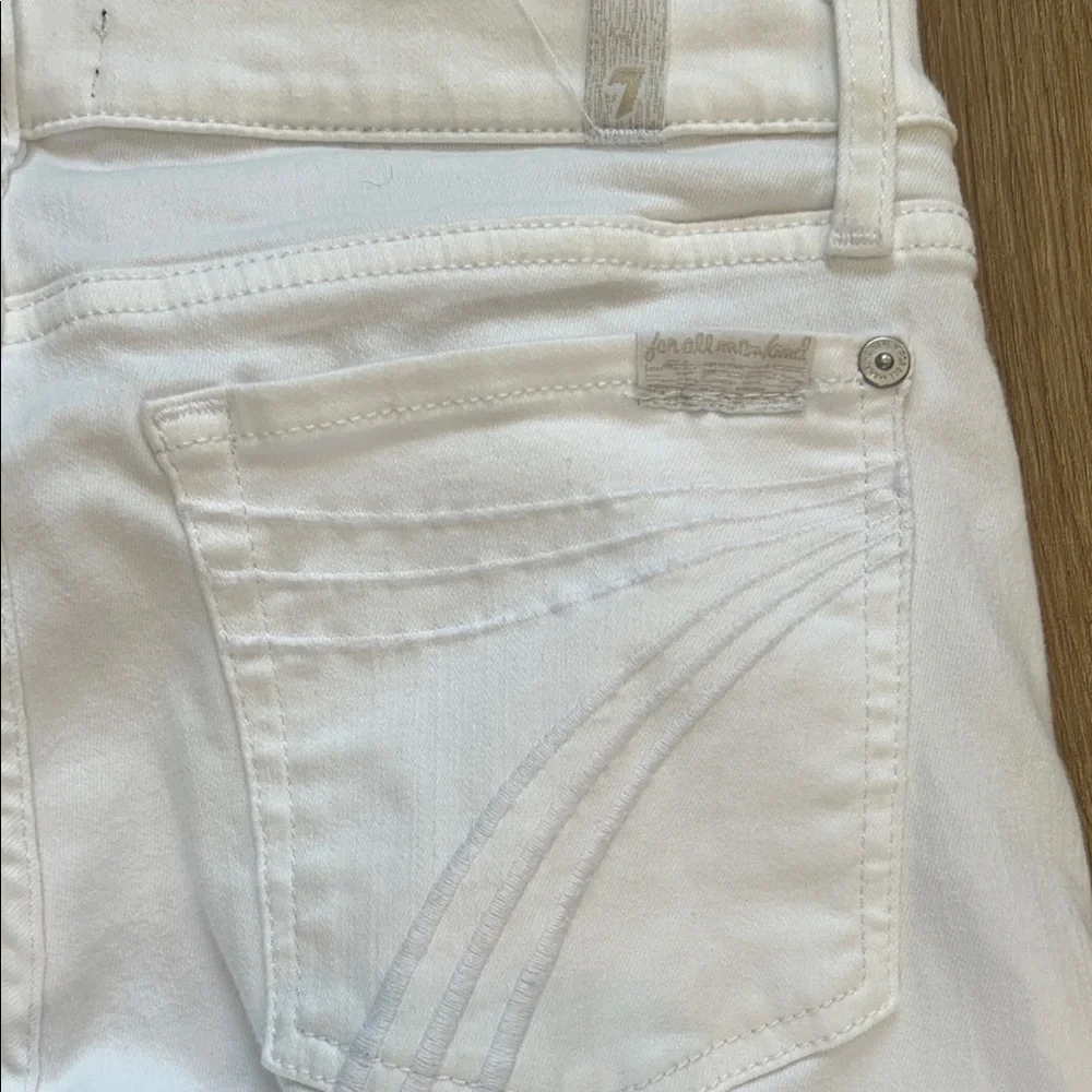 Women's White Flared Jeans - Picture 8 of 10